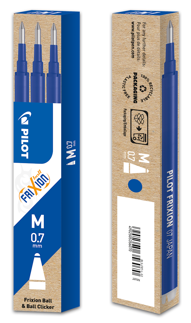 Tuotekuva 2 - Vaihtosäiliö Frixion 0,7 mm Sininen (3 kpl) Pilot