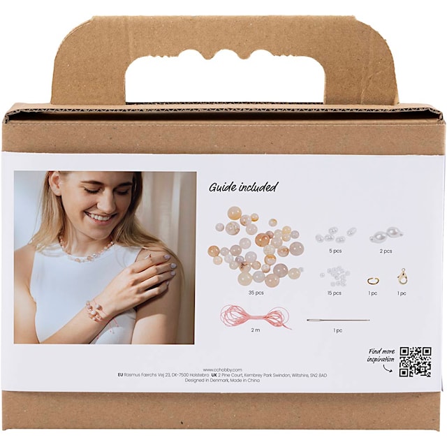 Produktbild 2 för Mini DIY Kit Smycken, Halsband och armband, rosa, 1 förp.