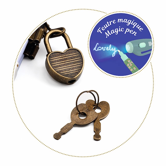 Produktbilde 2 for Hemmelig liten dagbok Charlotte med hengelås og penn med usynlig blekk Djeco