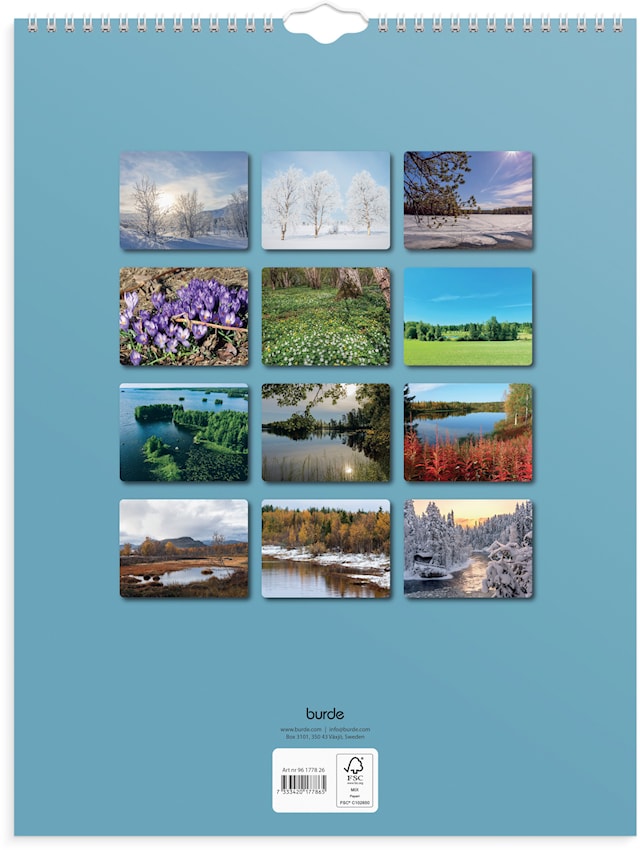 Produktbild 3 för Seinäkalenteri 2026 Luonto 295x390 mm Burde