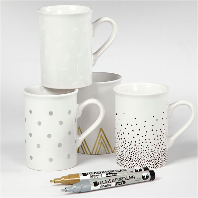 Produktbild 3 för Glas- och porslinstusch Guld, Silver, Vit, Brun 4-pack Creative Company