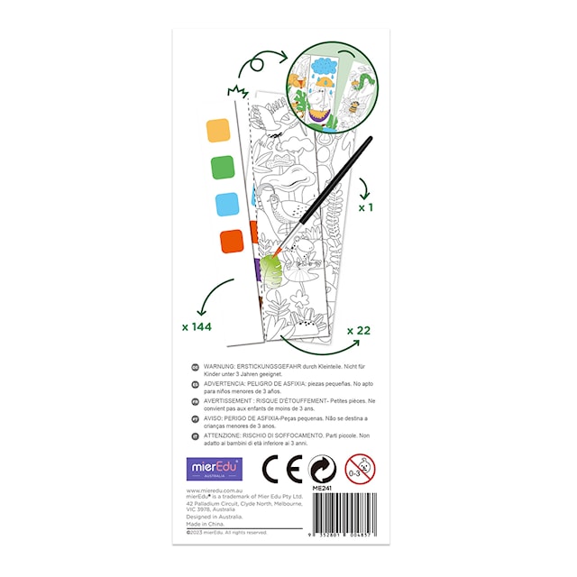 Produktbild 7 för Målarhäfte Djur Med Färger & Pensel mierEdu