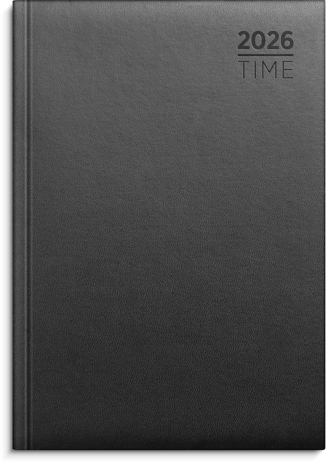 Produktbilde 1 for Dagbok Time A5 2026 sort GRIEG 143x205 mm
