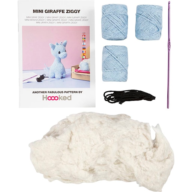 Produktbilde 4 for DIY Kit Amigurumi, Sjiraff, lys blå, 1 pk.