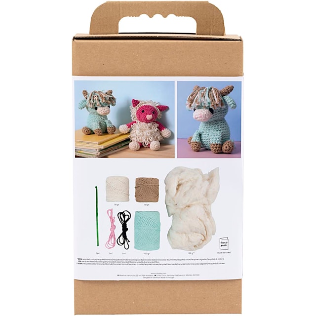Produktbild 2 för DIY Kit Amigurumi Ko beige & mint 1 förp