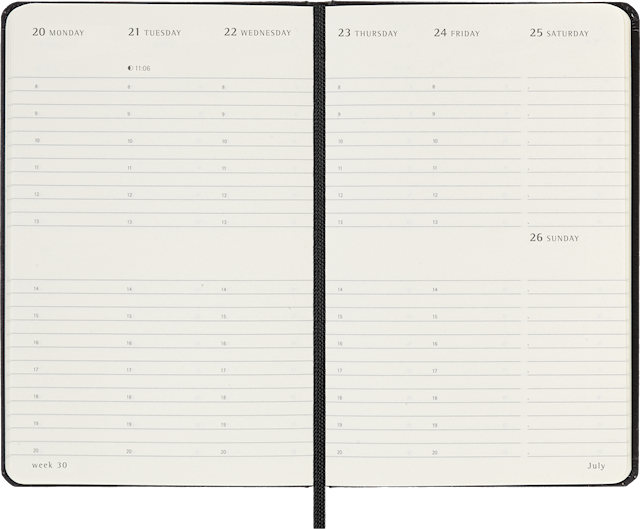 Produktbild 4 för Kalender 2026 Classic Hard 12M Weekly Vertical Pocket Svart Moleskine