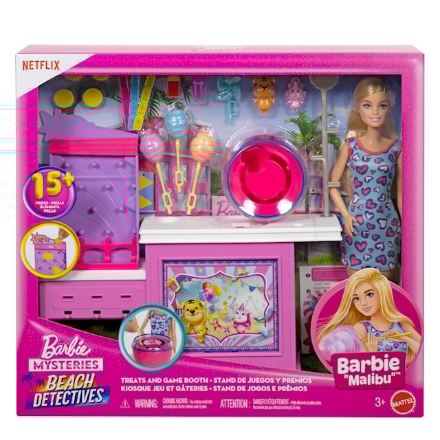 Produktbild 6 för Barbie Mysterier Treats & Games Sockervaddsstånd Lekset med Docka