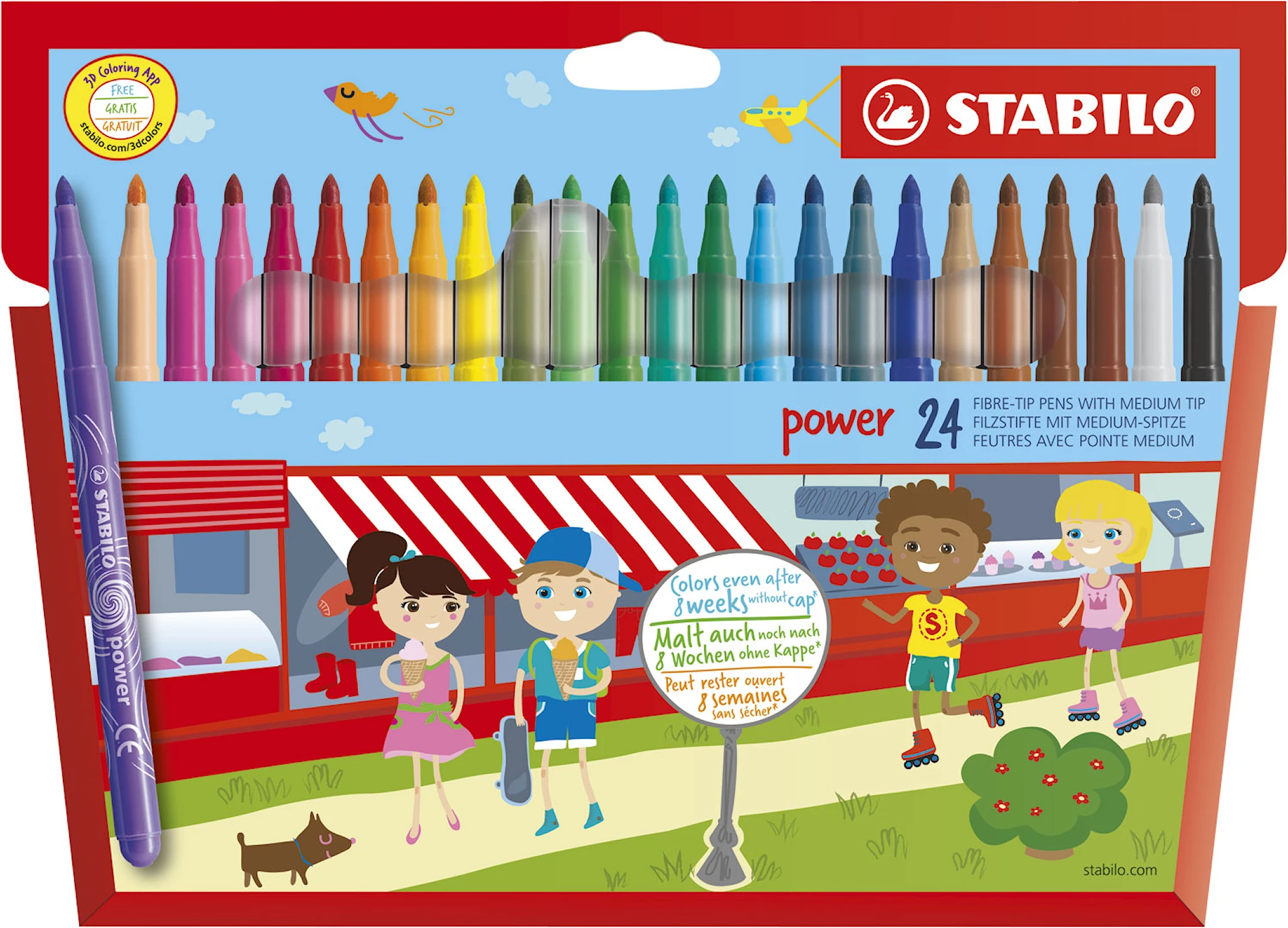 Produktbilde for Tusjpenn Power Fiber 24-pack Stabilo