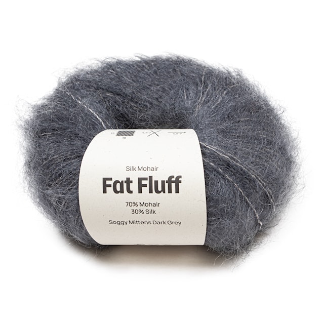 Mohair-Silkki Fat Fluff 25 gr Soggy Mittens dk grey A780 Adlibris