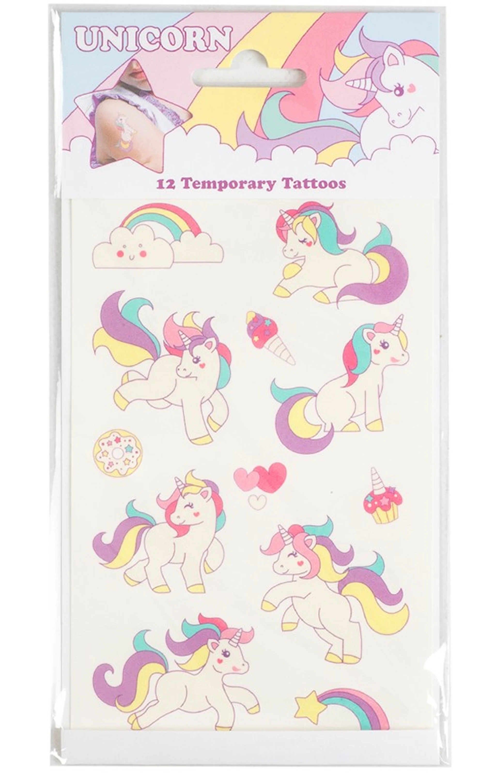 Produktbild för Tatueringar Enhörningar 1 ark