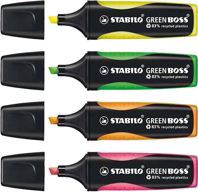 Produktbild 2 för Överstrykningspenna Neon 4-Pack STABILO BOSS GREEN