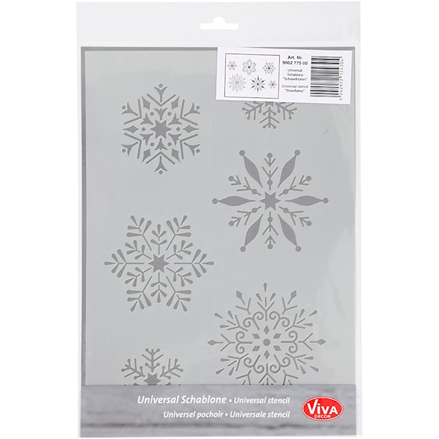 Produktbild 2 för Stencil schablon snöflinga 210x297 mm 1 ark