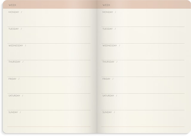 Produktbild 4 för Kalender Odaterad A5 Veckouppslag Deluxe Burde