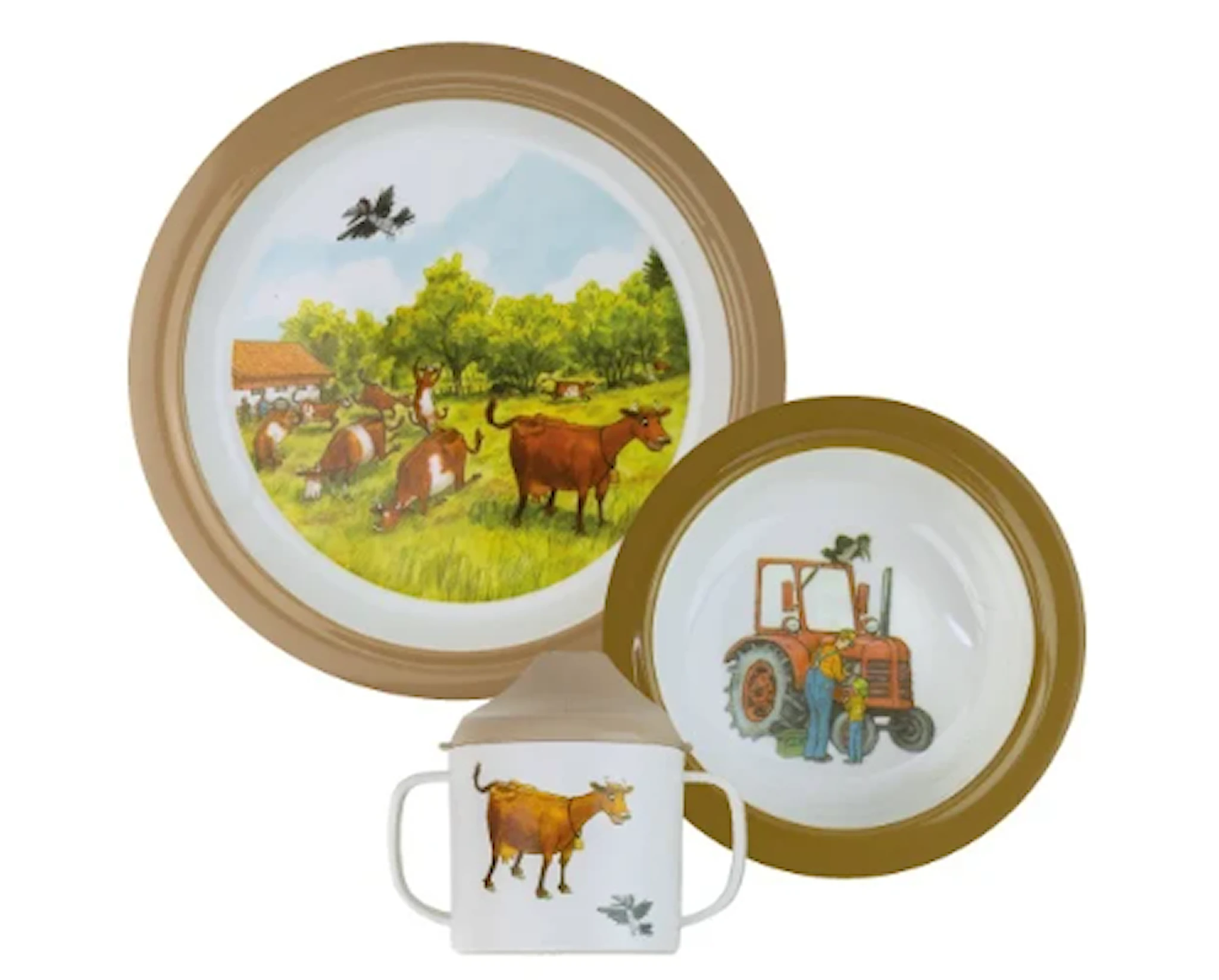 Tuotekuva ille Mimmi Lehmä Lasten astiasto 3-osainen Rätt Start