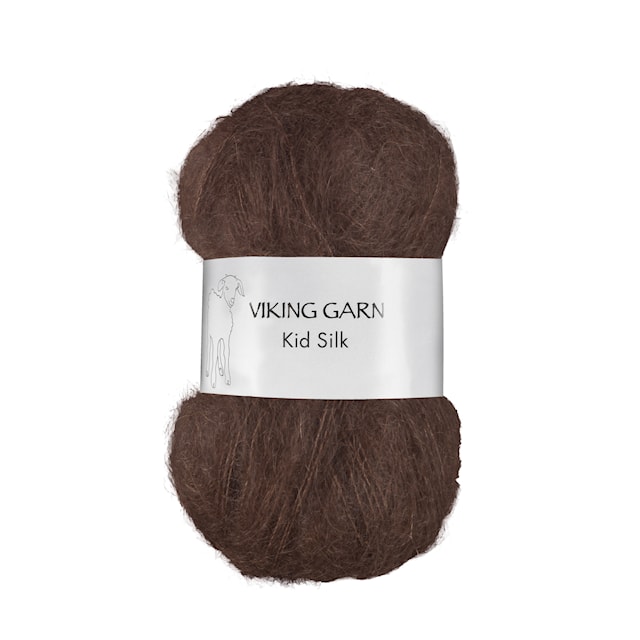 Kid/Silk Garn 25 g Mörkbrun 308 Viking Garn