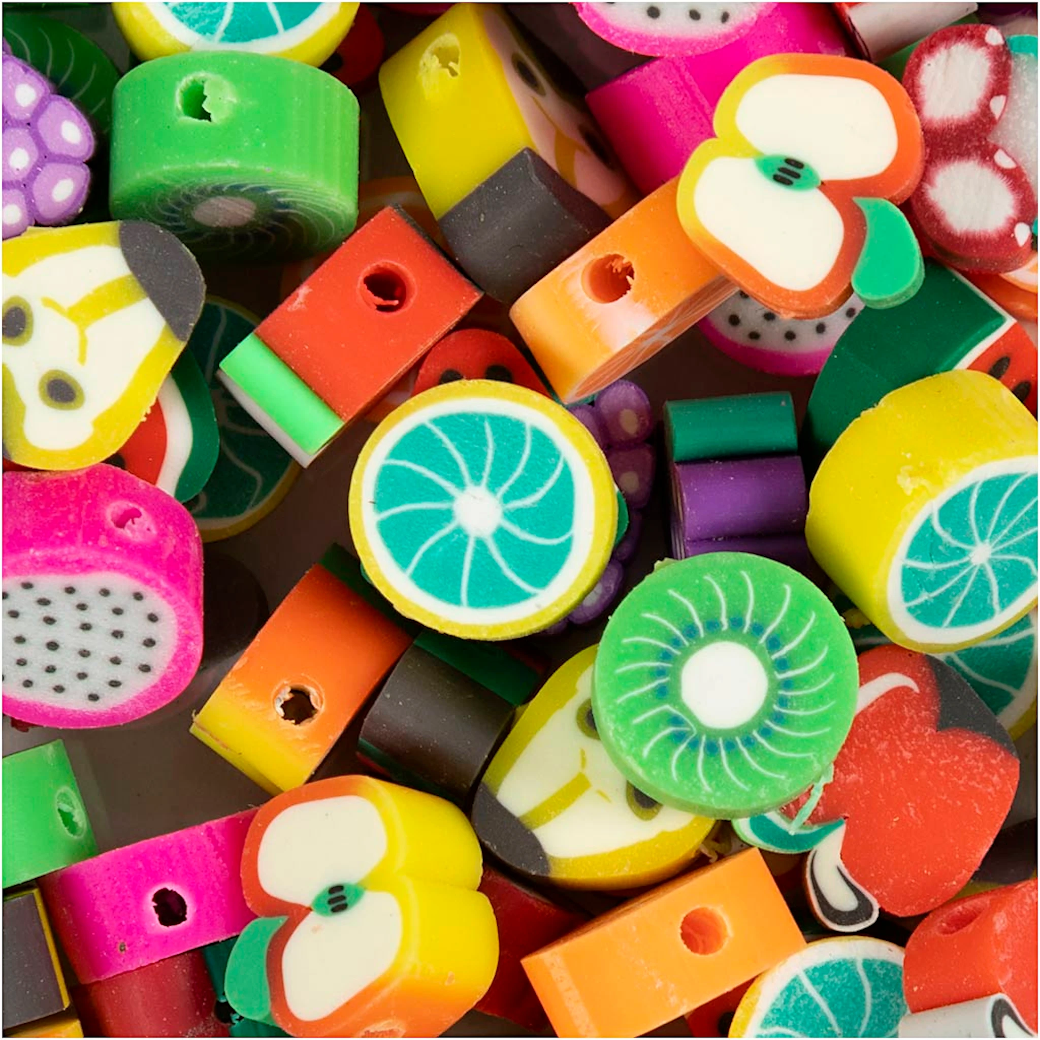 Produktbilde for Figurperler, Frukt, dia. 10 mm, hullstr. 1,5 mm, ca. 60 stk., 60 stk./ 1 pk.