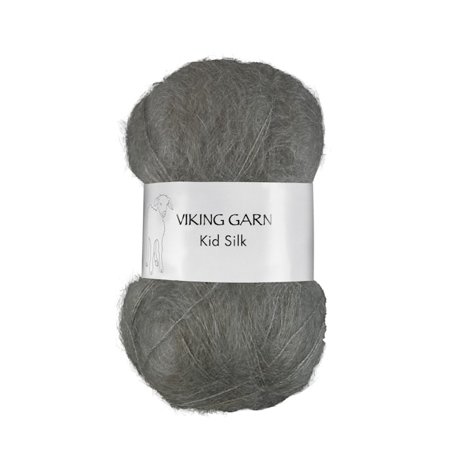 Kid/Silk Garn 25 g Støvet grønn 336 Viking Garn