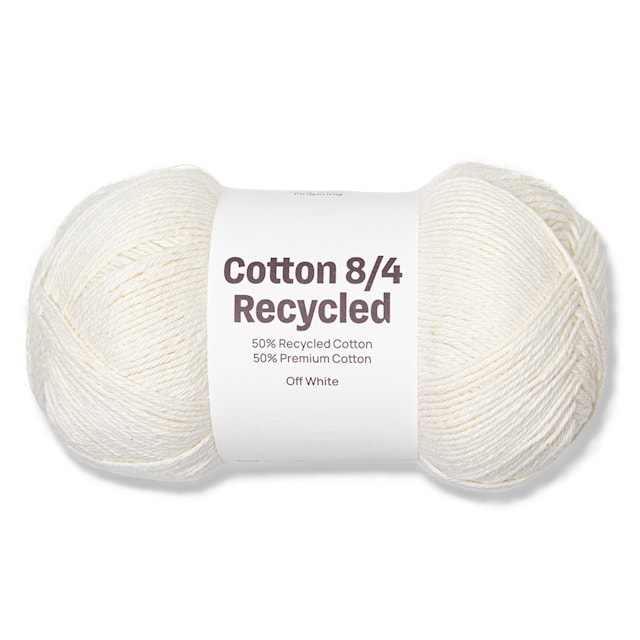Cotton 8/4 Garn 100g Recycled Off White A074 Adlibris