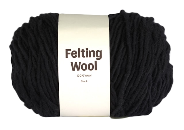 Felting Wool 100 g Black A004 Adlibris