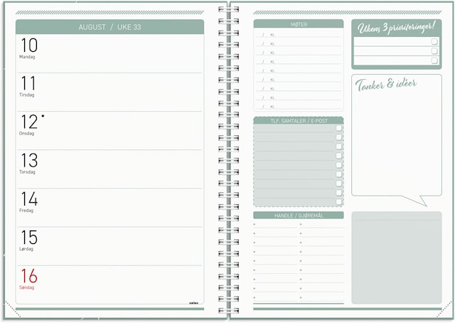 Produktbilde 2 for Ukekalender 2026 A5 Få Det Gjort Grønn GRIEG