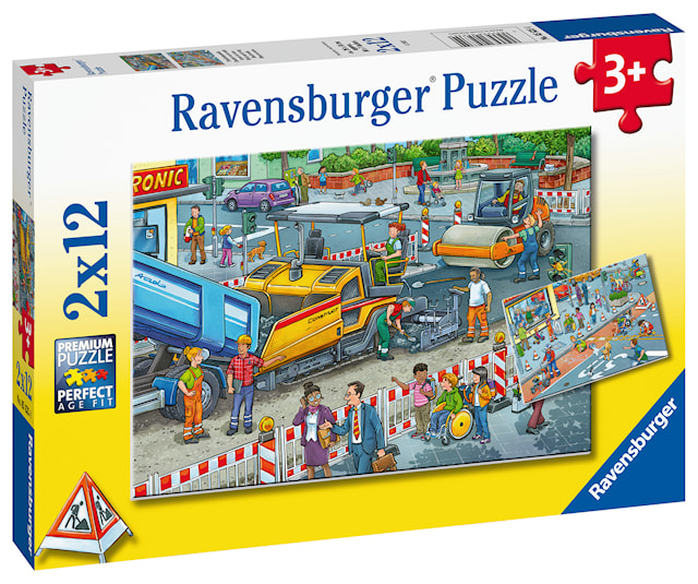 Produktbild 1 för Road Construction Site Pussel 2x12 bitar Ravensburger