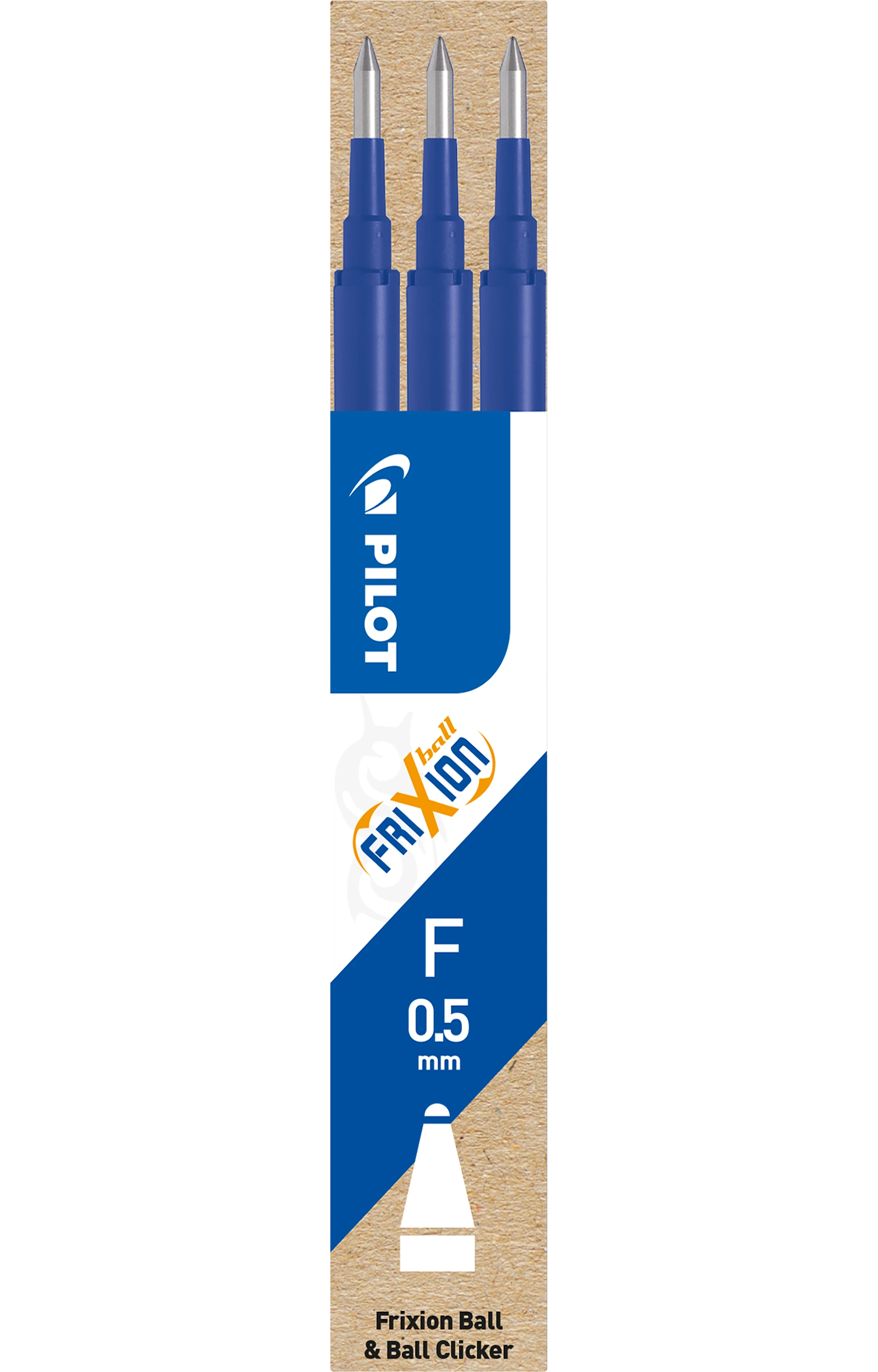 Tuotekuva ille Pilot Täyttöpatruuna Refill Frixion Ball Clicker 0,5 mm, sininen, 3 kpl/pakkaus