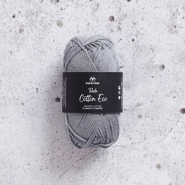 Tilda Cotton Eco Bomullsgarn 25 gr Dophin Grey (426208) Svarta Fåret