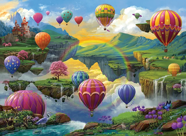 Produktbilde 2 for Air Balloon Valley Puslespill 500 brikker, Ravensburger