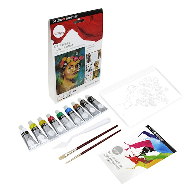 Produktbilde 1 for Aktivitetssett 'Portrett' oljemaling, Daler-Rowney Simply