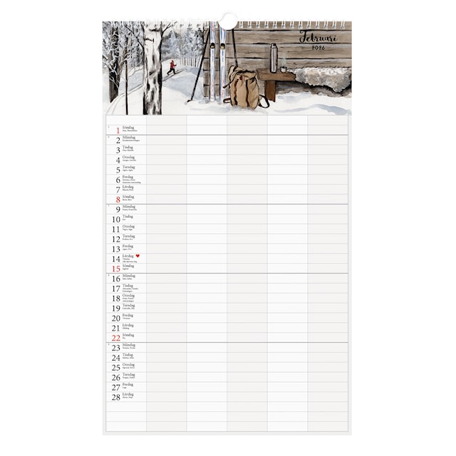 Produktbild 5 för Familjekalender Vägg 2026 Design Kajsa Hagelin Paperstyle
