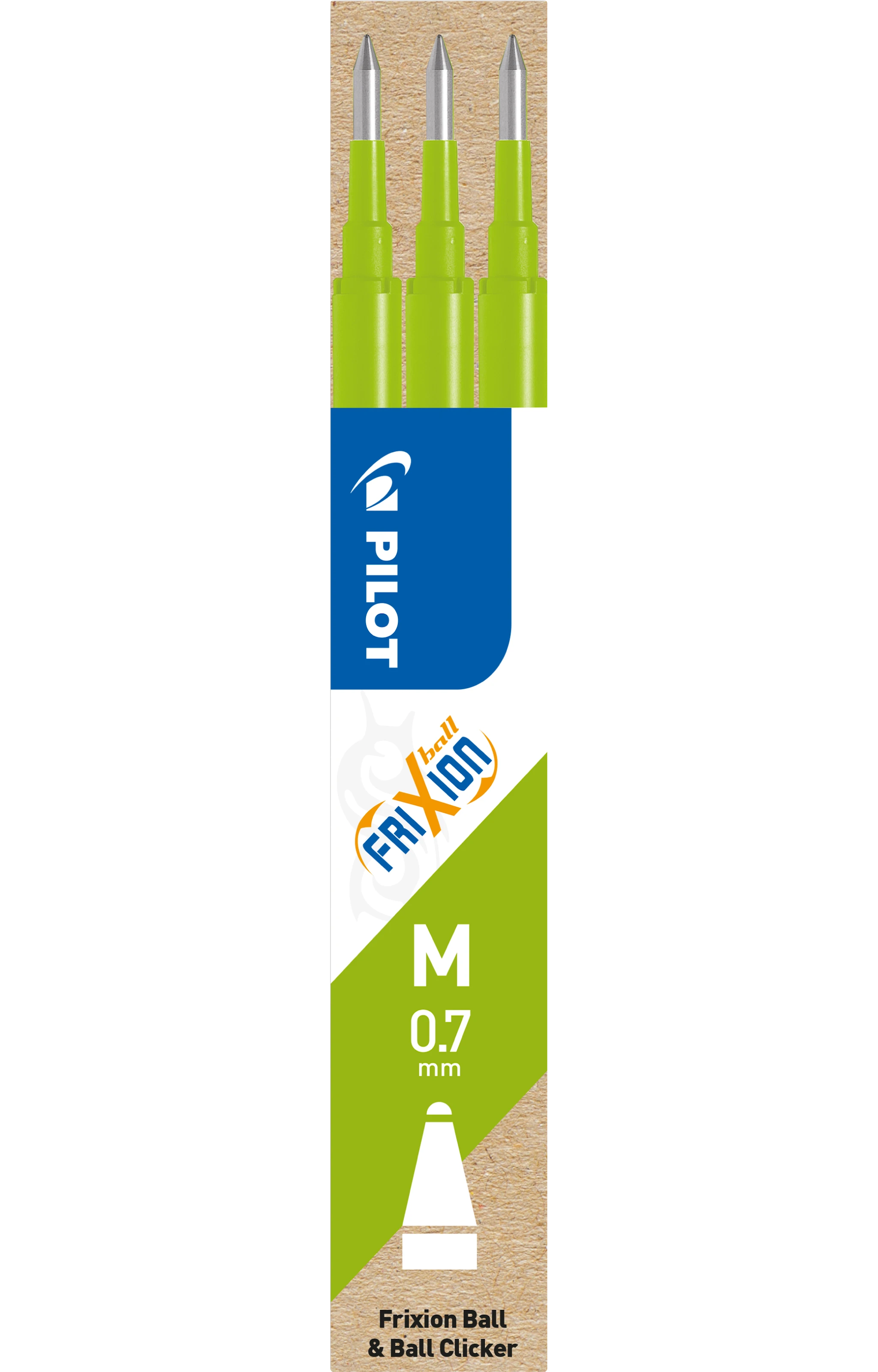 Tuotekuva ille Pilot Patruuna Refill Frixion 0,7 mm vaaleanvihreä, 3 kpl/pakkaus