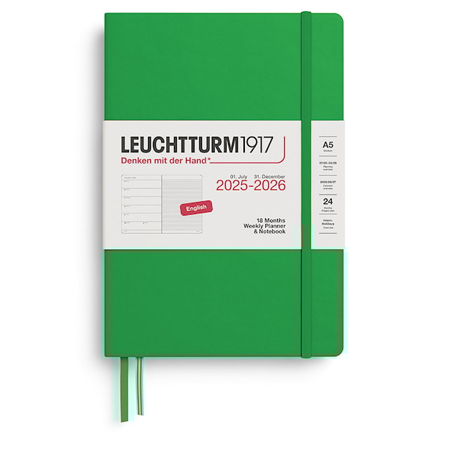 Kalender A5 18m 25-26 Weekly Planner/Notebook Spring Leaf Leuchtturm1917