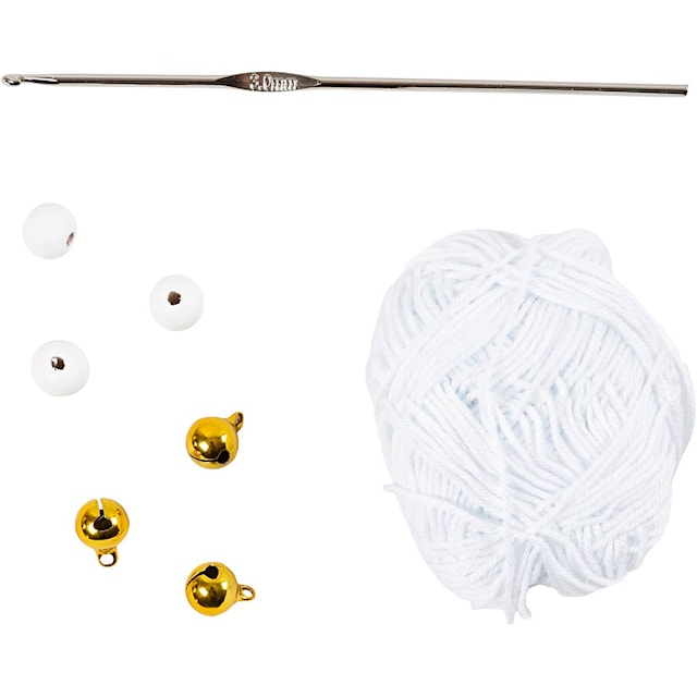 Produktbild 3 för Mini DIY Kit Virkning, Snöflingor, vit, 1 förp.