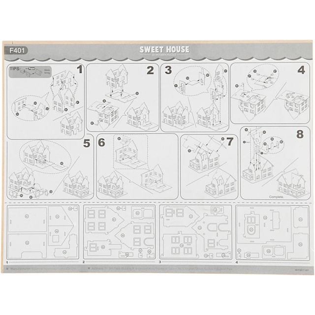Produktbilde 7 for 3D Konstruksjonsfigur, Hus med hveranda, str. 22,5x16x17,5, 1 stk.