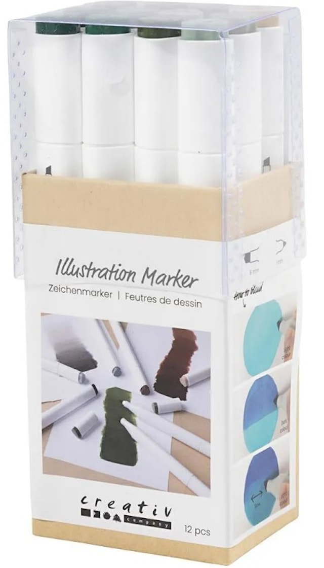 Produktbild 2 för Markers Illustration Naturliga färger 12-pack Creativ Company