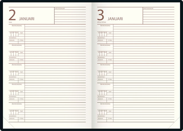 Produktbild 2 för Kalender A5 Fem års-dagbok svart Almanacksförlaget