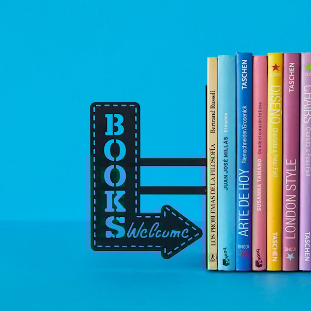 Produktbild 3 för Bokstöd Bookshop Svart Metall Balvi