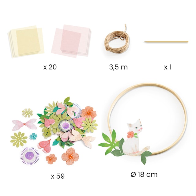 Produktbilde 3 for DIY-sett blomsterkrans i papir og bambus Djeco