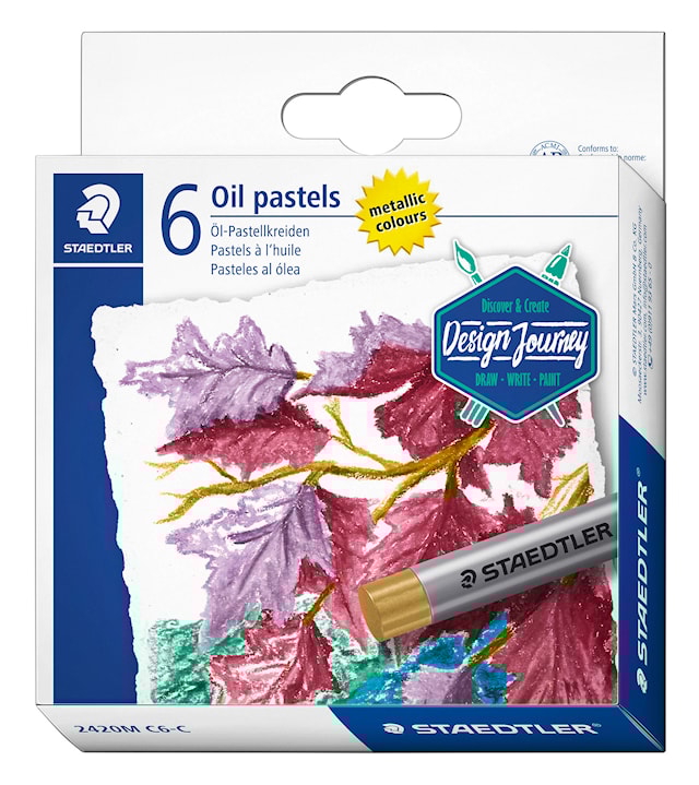 Produktbild 1 för Oljekritor Metallic 6-pack olika färger Staedtler
