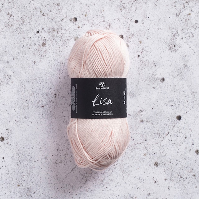 Lisa 8/4 Garn Bomull 50 g Tender Peach 036 Svarta Fåret