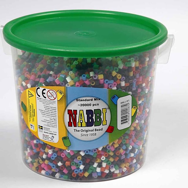 Produktbilde 1 for Rørperler, str. 5x5 mm, hullstr. 2,5 mm, 20000 ass., standardfarger