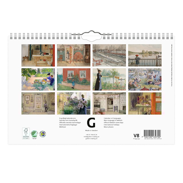 Produktbild 2 för Väggkalender Carl Larsson 2026
