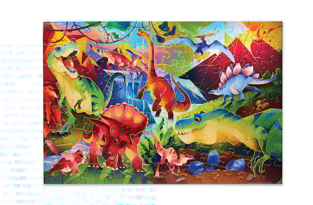 Produktbild 2 för Dinosaurievärld Glansigt Barnpussel 100 Bitar Crocodile Creek