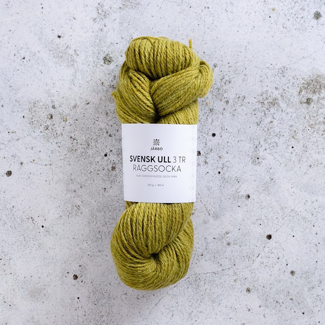 Svensk Ull 3tr Raggsocka 100 gr Runestone Green 219 Järbo