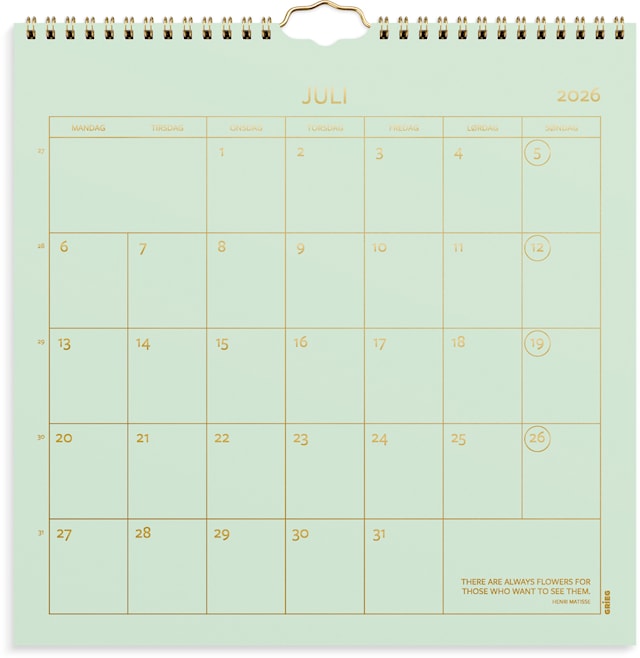 Produktbilde 2 for Veggkalender 2026 Color Rosa 300x300 mm GRIEG