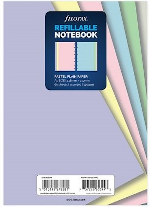 Produktbild 1 för Anteckningsbok Refill A5 olinjerat pastell Filofax
