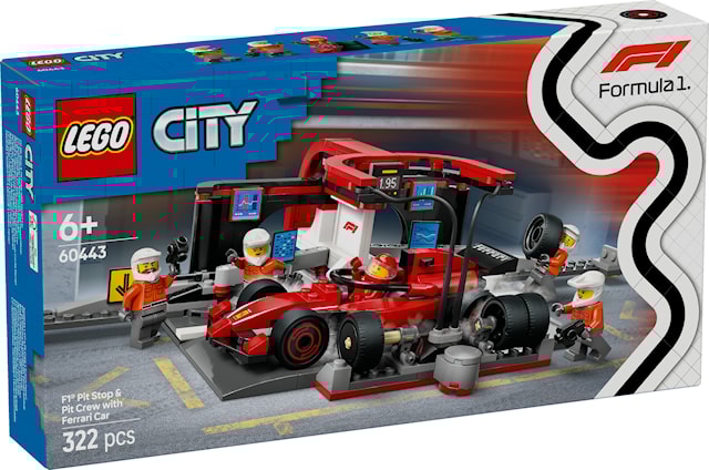 Produktbilde 1 for F1®-depotstopp og -team med Ferrari-bil LEGO® City (60443)