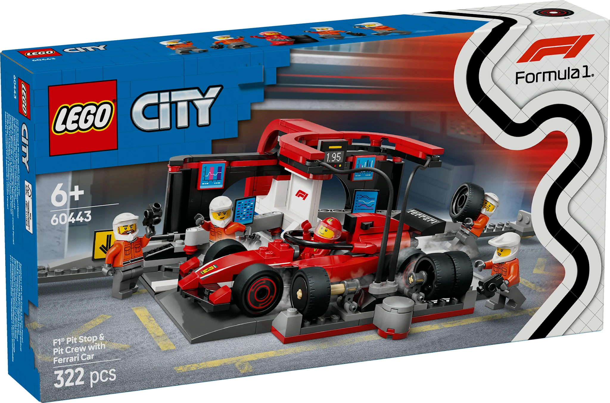 Produktbilde for F1®-depotstopp og -team med Ferrari-bil LEGO® City (60443)