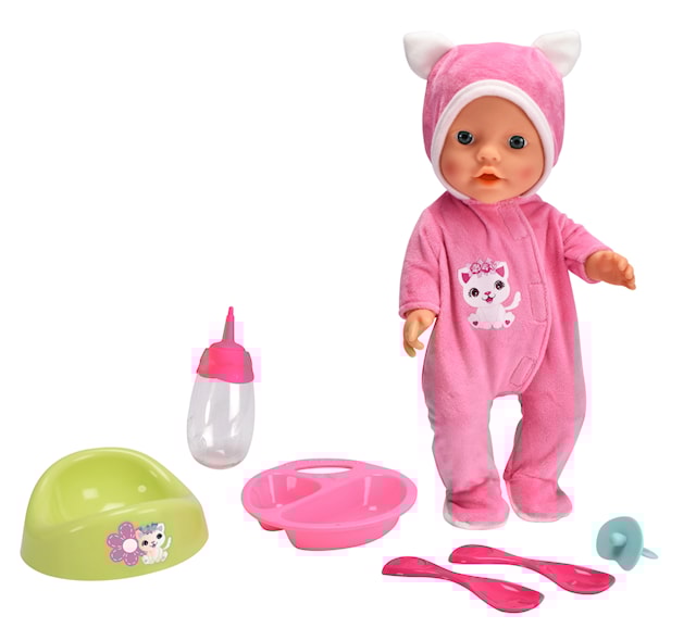Produktbild 2 för New Born Baby Docka med Kattdräkt, 30cm