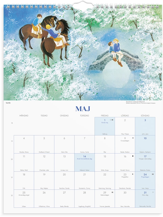 Tuotekuva 3 - Väggkalender 2026 Ilon Wikland 295x390 mm Burde